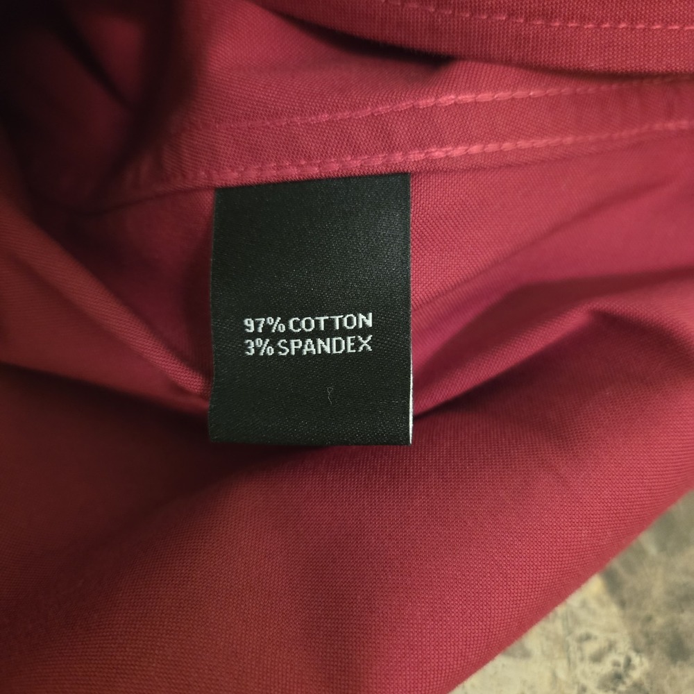 Investments sz 18W burgundy button up shirt NWT casual career basic cotton/spndx - Picture 9 of 14